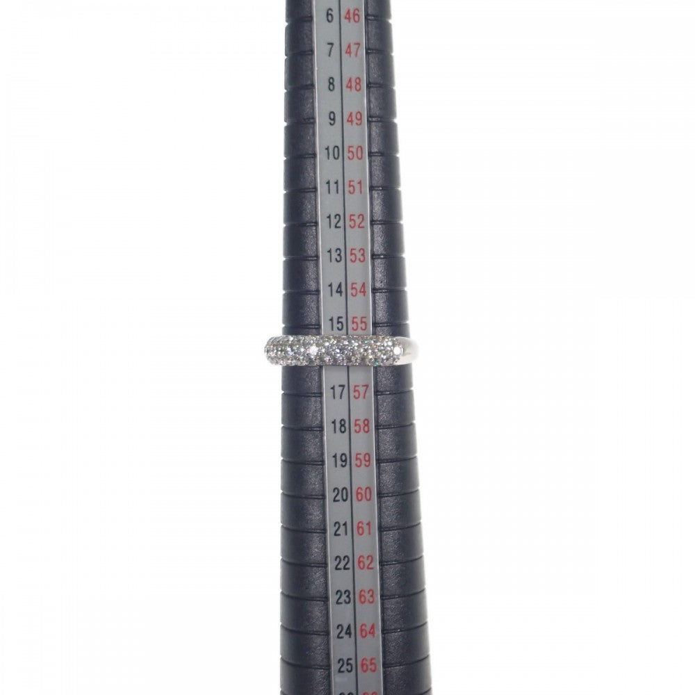 デザインジュエリー ハーフ パヴェ リング Pt900プラチナ ダイヤモンド レディース【中古】【Aランク】
