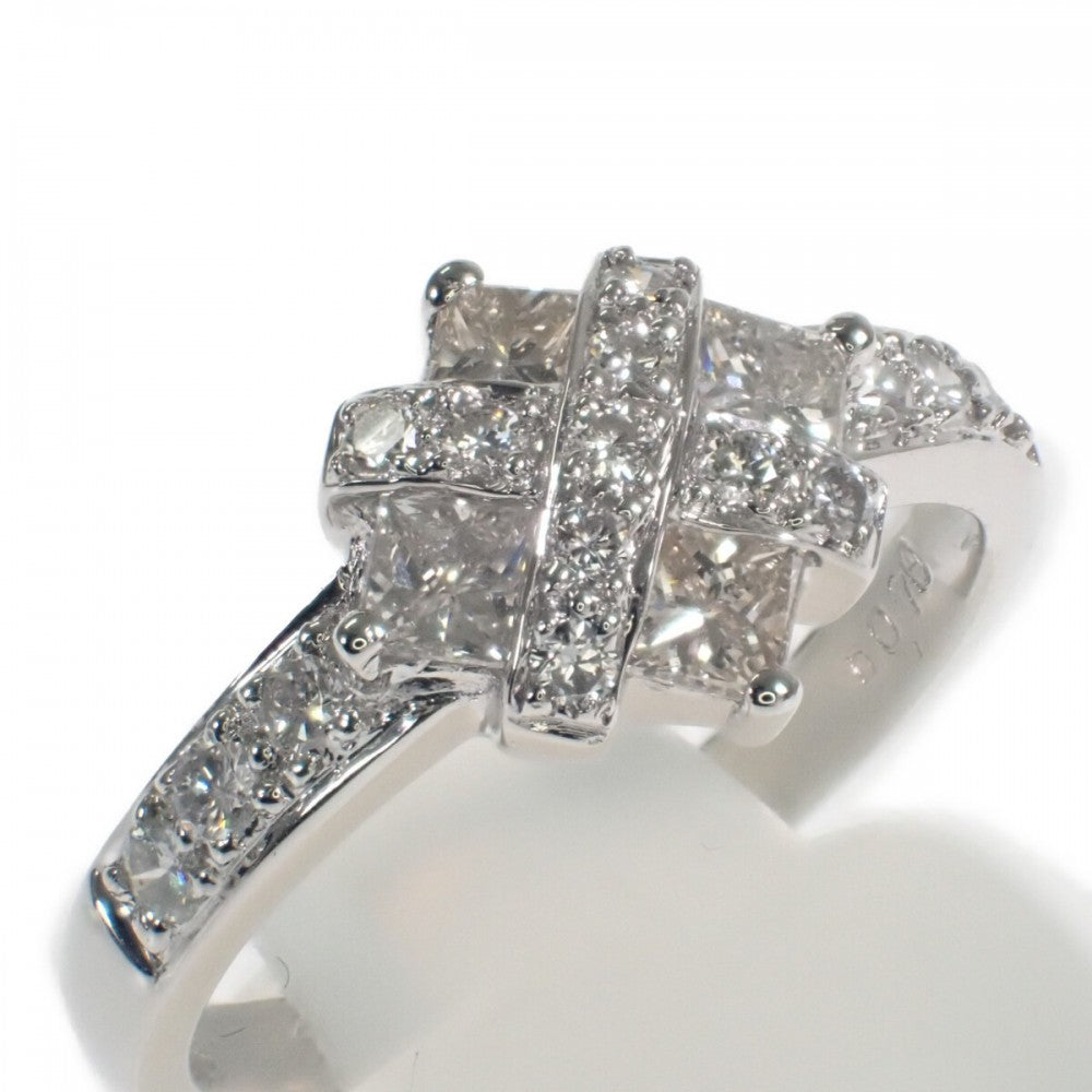 デザイン ジュエリー 11号 リング Pt900プラチナ ダイヤモンド レディース【中古】【Aランク】