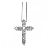 【中古】 クロス デザイン ジュエリー ネックレス K18ホワイトゴールド ダイヤモンド レディース【Aランク】