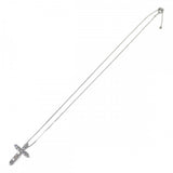 【中古】 クロス デザイン ジュエリー ネックレス K18ホワイトゴールド ダイヤモンド レディース【Aランク】