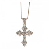 【中古】 クロス デザイン ジュエリー ネックレス K18ピンクゴールド ダイヤモンド レディース【Aランク】