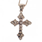 【中古】 クロス デザイン ジュエリー ネックレス K18ピンクゴールド ダイヤモンド レディース【Aランク】