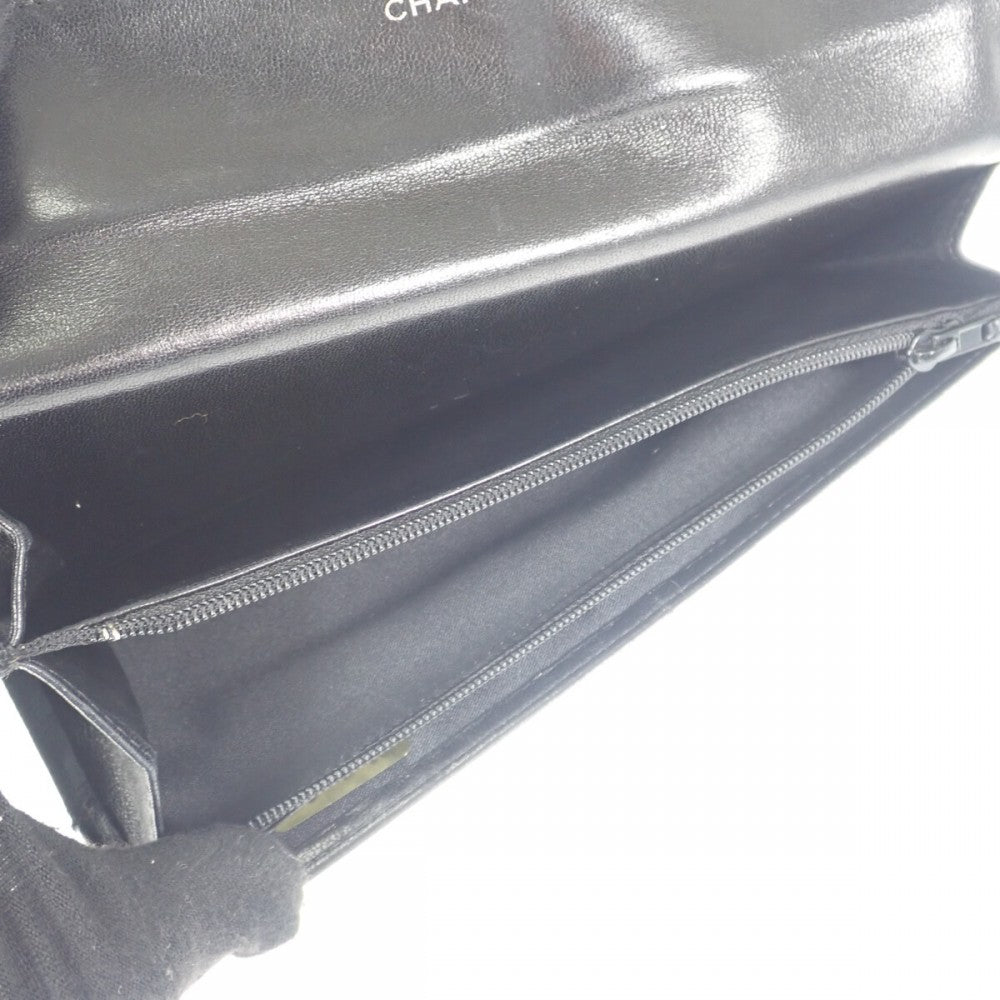 シャネル CHANEL ニュートラベルライン A15788 長財布 ナイロン レザー ブラック レディース【中古】【ABランク】