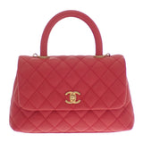シャネル CHANEL ココハンドルXS A92990 ショルダーバッグ キャビアスキン レッド ゴールド金具 レディース【中古】【ABランク】