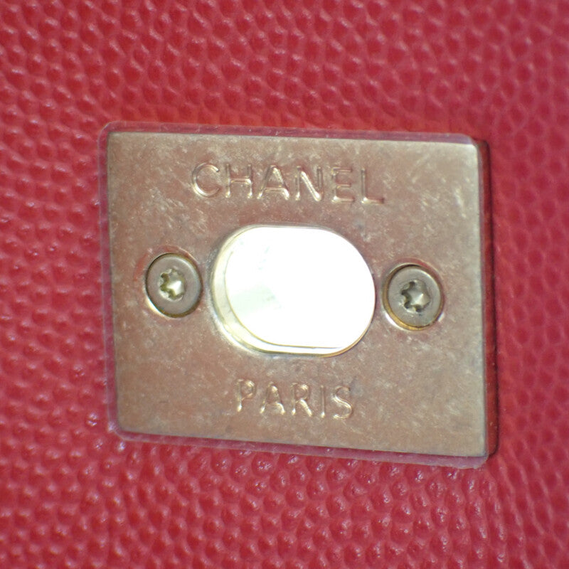 シャネル CHANEL ココハンドルXS A92990 ショルダーバッグ キャビアスキン レッド ゴールド金具 レディース【中古】【ABランク】