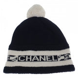 シャネル CHANEL ロゴ 帽子 AA7298B04639N9704 ニットキャップ カシミヤ ブラック メンズ レディース【中古】【ABランク】