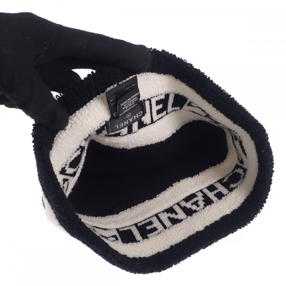 シャネル CHANEL ロゴ 帽子 AA7298B04639N9704 ニットキャップ カシミヤ ブラック メンズ レディース【中古】【ABランク】