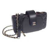 シャネル CHANEL スマートフォン ホルダー スマホ AP2916_B05052_94305 ショルダーバッグ キャビアスキン ブラック ゴールド金具 レディース【中古】【Sランク】