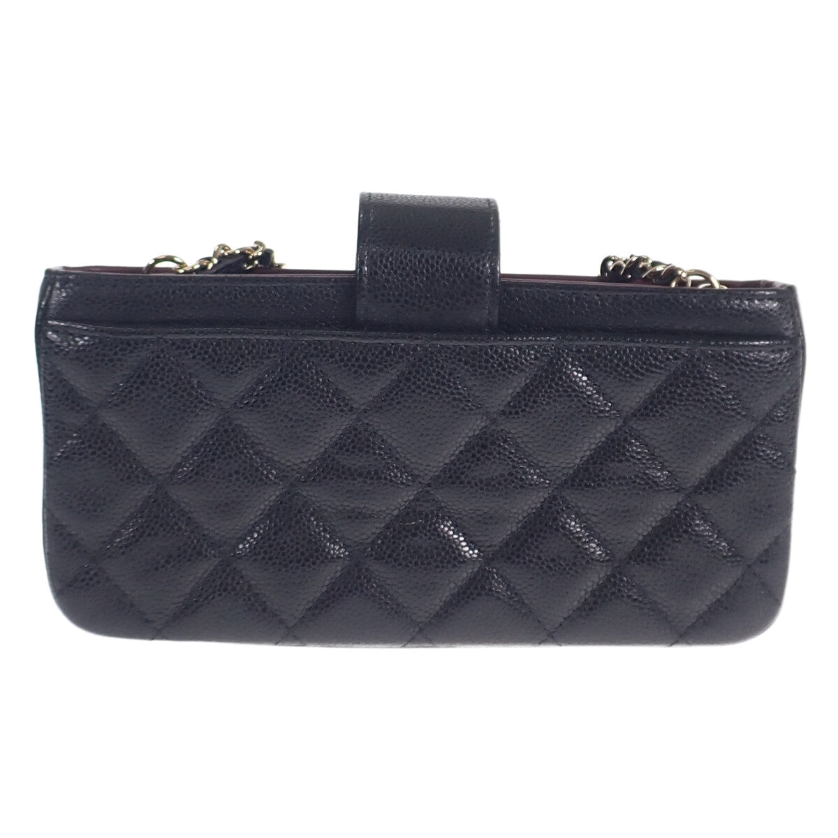 シャネル CHANEL スマートフォン ホルダー スマホ AP2916_B05052_94305 ショルダーバッグ キャビアスキン ブラック ゴールド金具 レディース【中古】【Sランク】