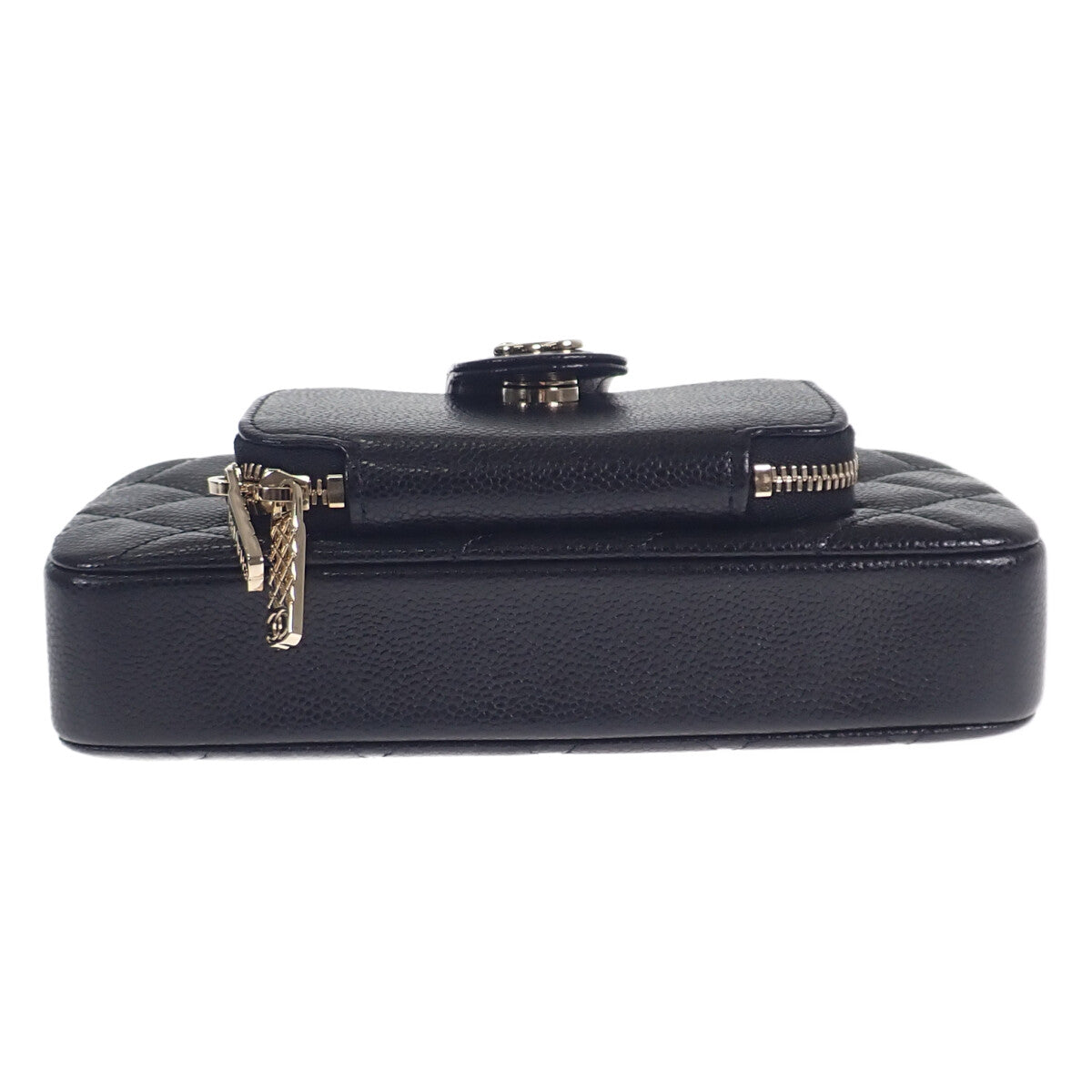 シャネル CHANEL スマートフォン ホルダー スマホ AP2916_B05052_94305 ショルダーバッグ キャビアスキン ブラック ゴールド金具 レディース【中古】【Sランク】