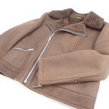 ルイヴィトン LOUIS VUITTON ムートンライダース 50 ライダースジャケット ムートン コットン ブラウン メンズ【中古】【ABランク】