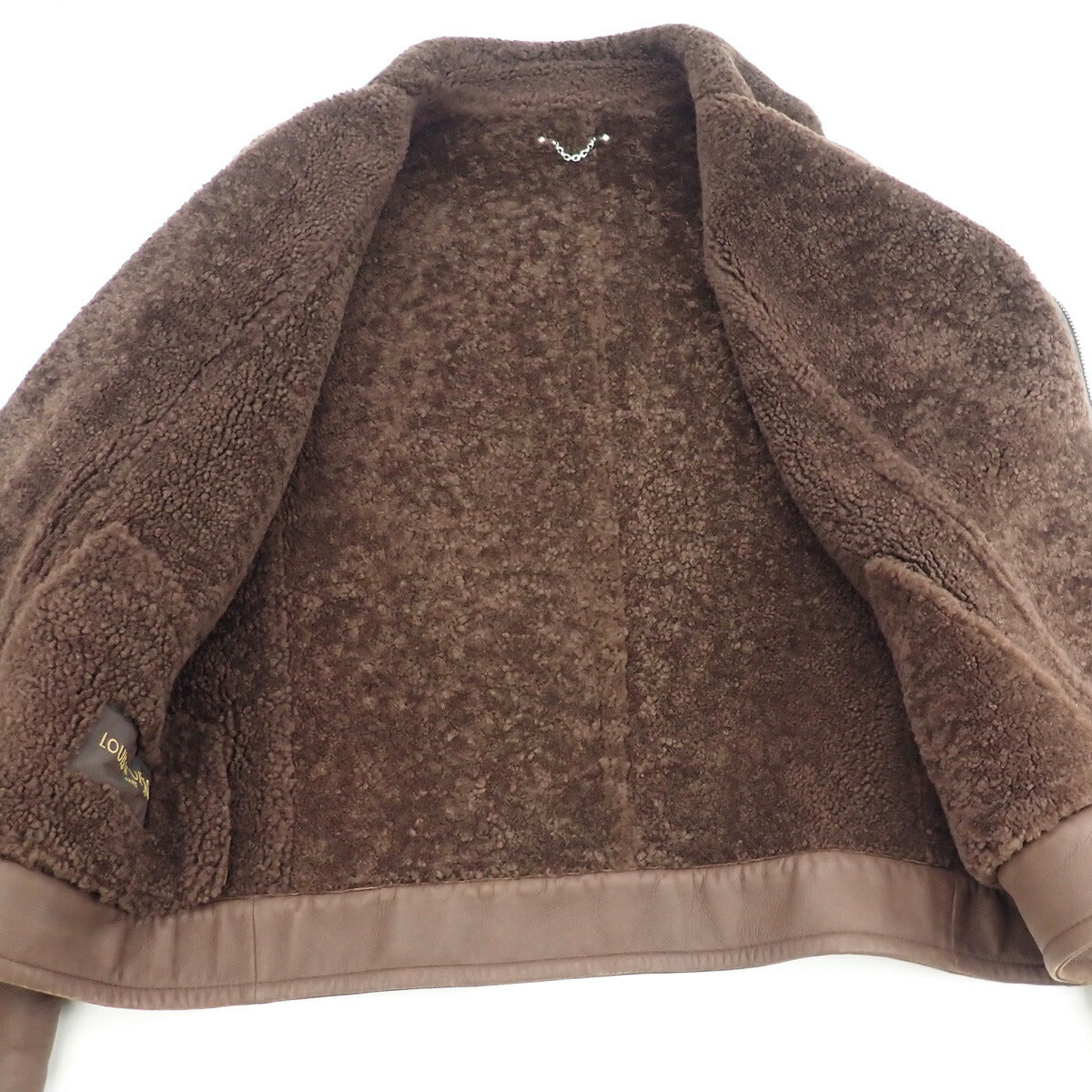 ルイヴィトン LOUIS VUITTON ムートンライダース 50 ライダースジャケット ムートン コットン ブラウン メンズ【中古】【ABランク】