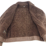 ルイヴィトン LOUIS VUITTON ムートンライダース 50 ライダースジャケット ムートン コットン ブラウン メンズ【中古】【ABランク】