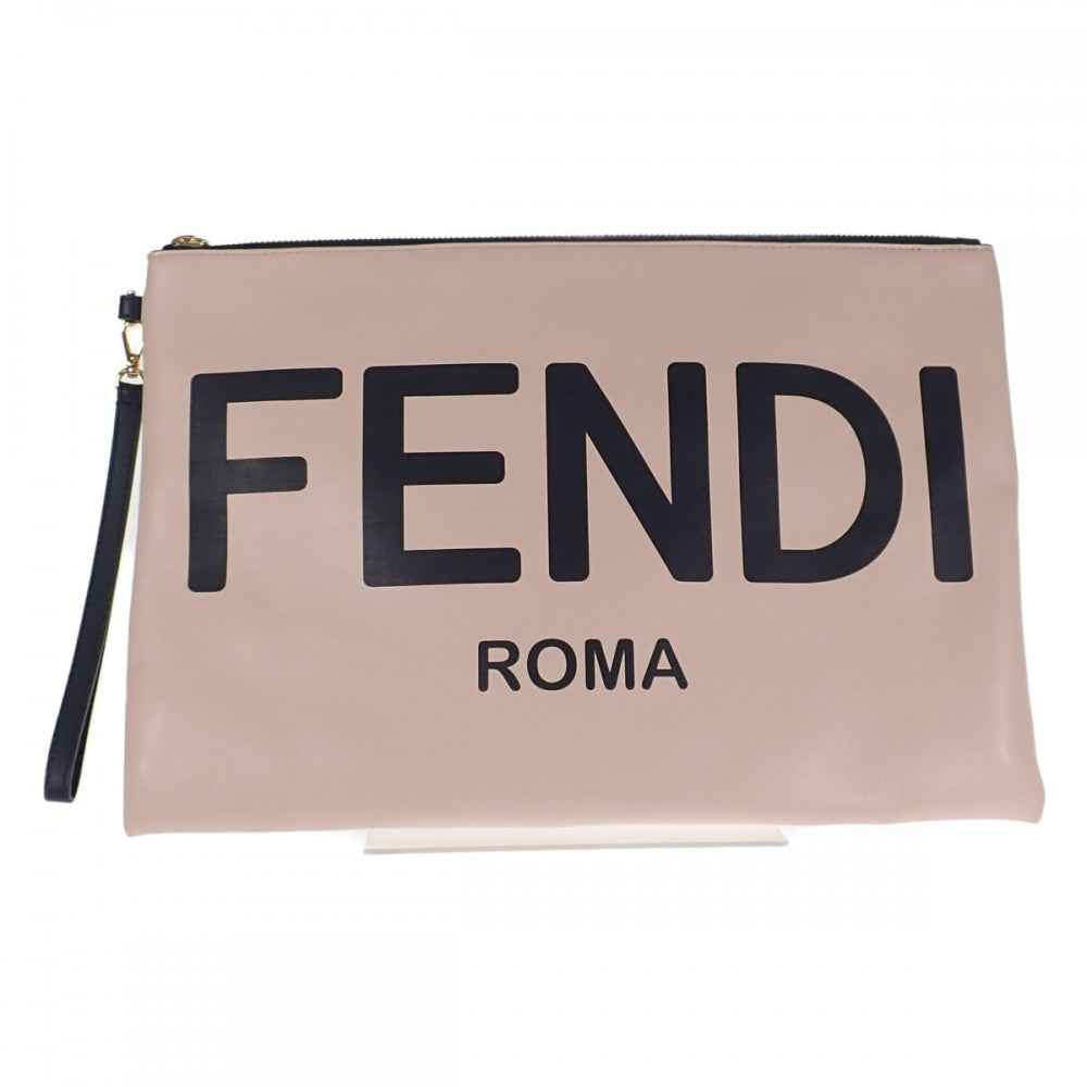フェンディ FENDI フラットポーチ ラージ 8N0178 AEHR クラッチバッグ クラッチバッグ カーフ ピンク メンズ レディース【中古】【ABランク】