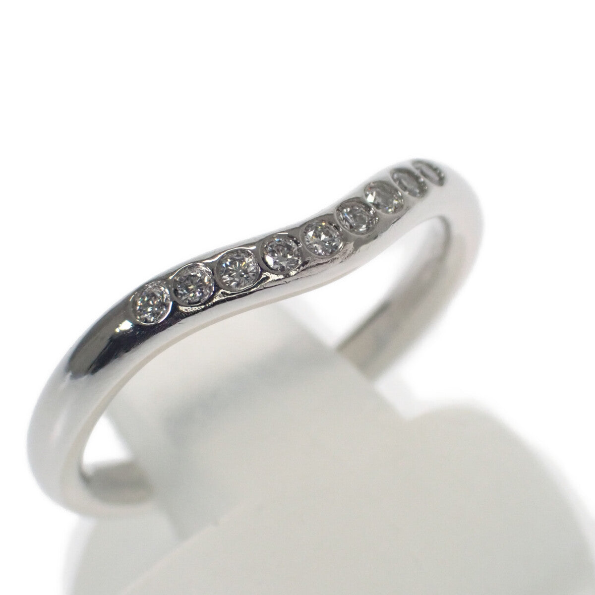 ティファニー TIFFANY&Co. カーブドバンド 8号 リング Pt950プラチナ ダイヤモンド レディース【中古】【Aランク】
