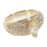 デザイン ジュエリー マーキスカット リング K18イエローゴールド 13号 ダイヤモンド ダイヤモンド レディース【中古】【Aランク】