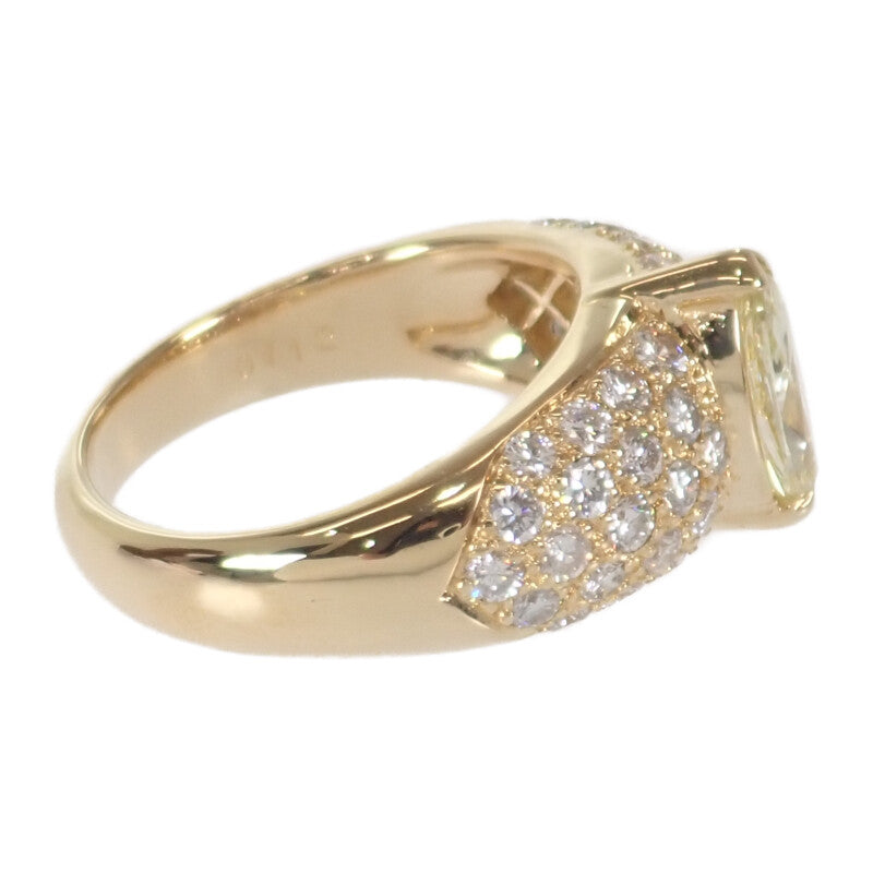 デザイン ジュエリー マーキスカット リング K18イエローゴールド 13号 ダイヤモンド ダイヤモンド レディース【中古】【Aランク】