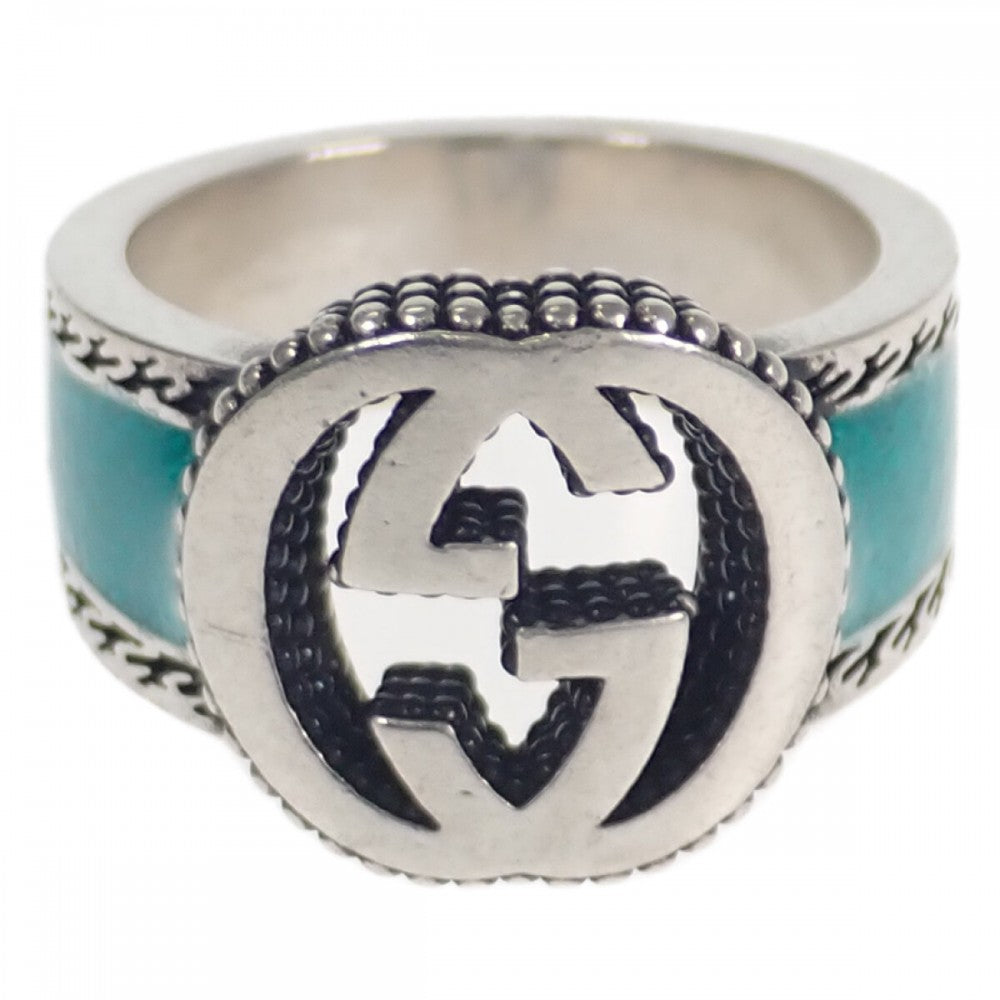 グッチ GUCCI インターロッキングG 645572_J8410_8136 リング シルバー925 ターコイズエナメル レディース【中古】【ABランク】