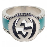 グッチ GUCCI インターロッキングG 645572_J8410_8136 リング シルバー925 ターコイズエナメル レディース【中古】【ABランク】