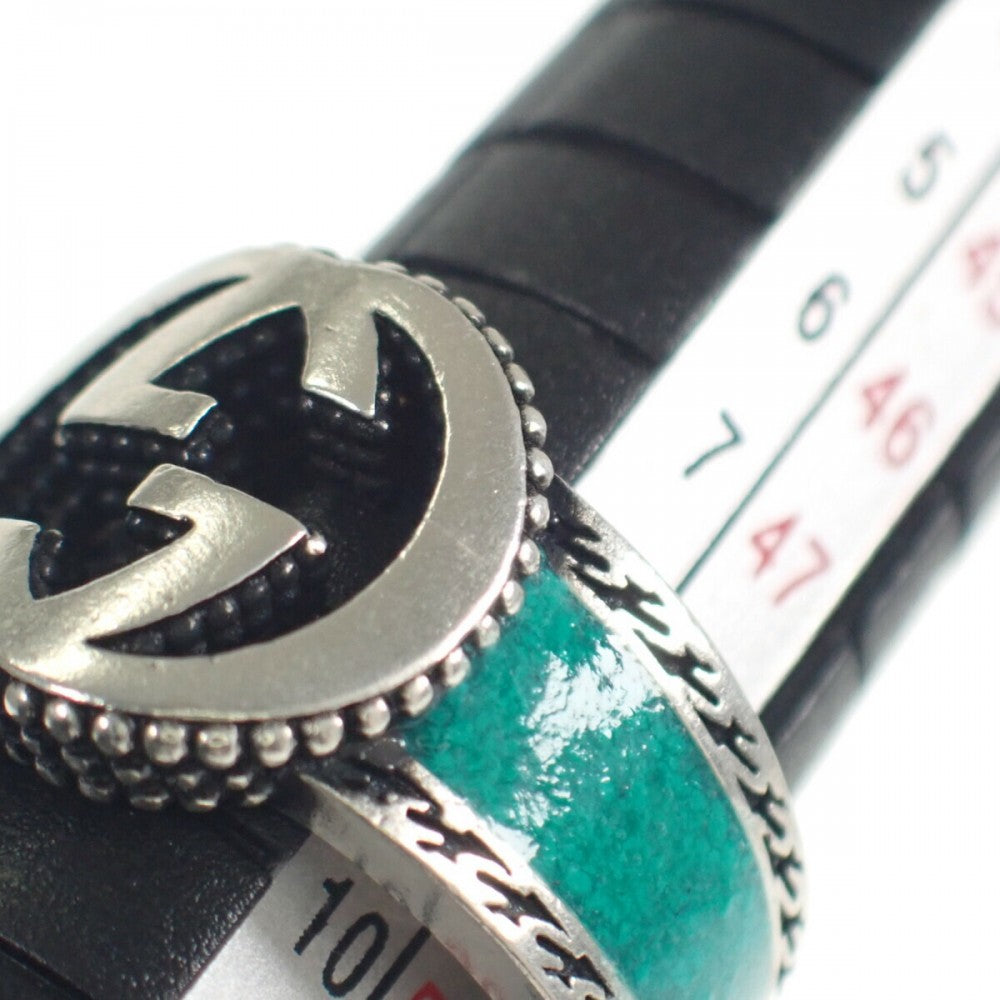 グッチ GUCCI インターロッキングG 645572_J8410_8136 リング シルバー925 ターコイズエナメル レディース【中古】【ABランク】