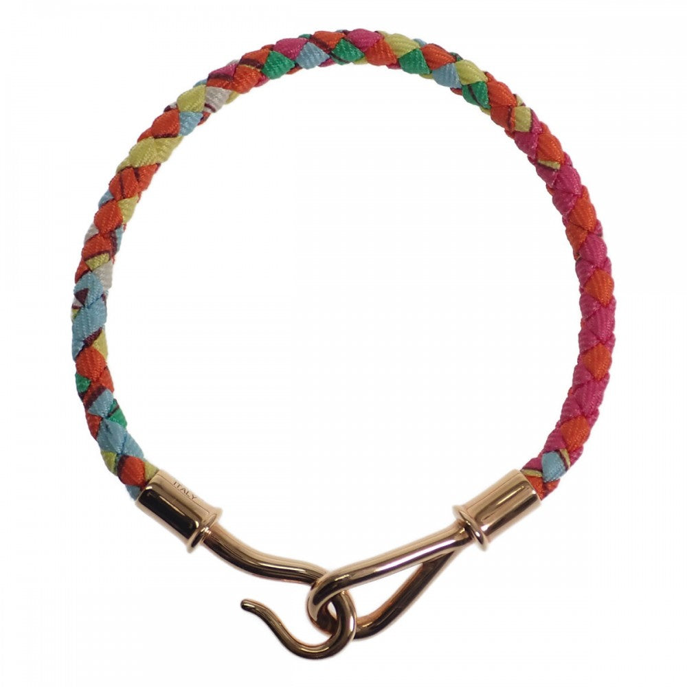 愛馬仕 HERMES JUMBO 手鍊 絲綢 熱帶色彩 玫瑰金 女士【中古】【A級品】