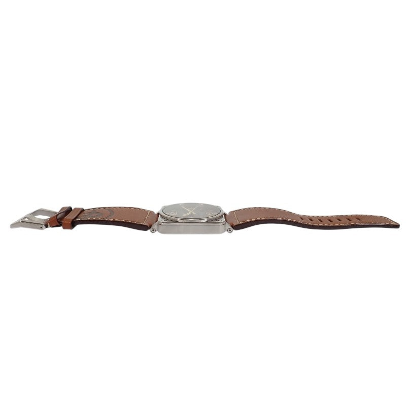 ベル&ロス Bell&Ross ゴールデンヘリテージ BR03-92GOLDENHERI-CA 腕時計 ステンレススチール レザー ブラック ブラウン 自動巻き ブラック文字盤 シルバー金具 メンズ【中古】【Aランク】