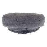 エルメス HERMES サントノーレチャーム 58 H212010N_GF58 ベレー帽 カシミヤ レザー CHARBON グレー レディース【中古】【Sランク】