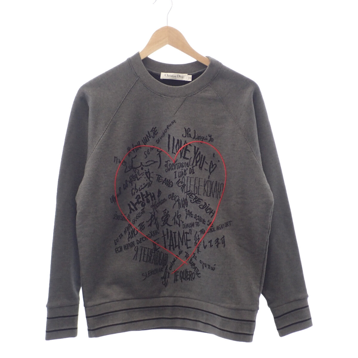 ディオール Dior アムールグラフィティトレーナー 34 053S01A4601 スウェット コットン グレー メンズ レディース【中古】【Aランク】