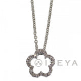 【中古】 デザイン ジュエリー ネックレス K18ホワイトゴールド ダイヤモンド レディース【Aランク】