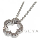 【中古】 デザイン ジュエリー ネックレス K18ホワイトゴールド ダイヤモンド レディース【Aランク】