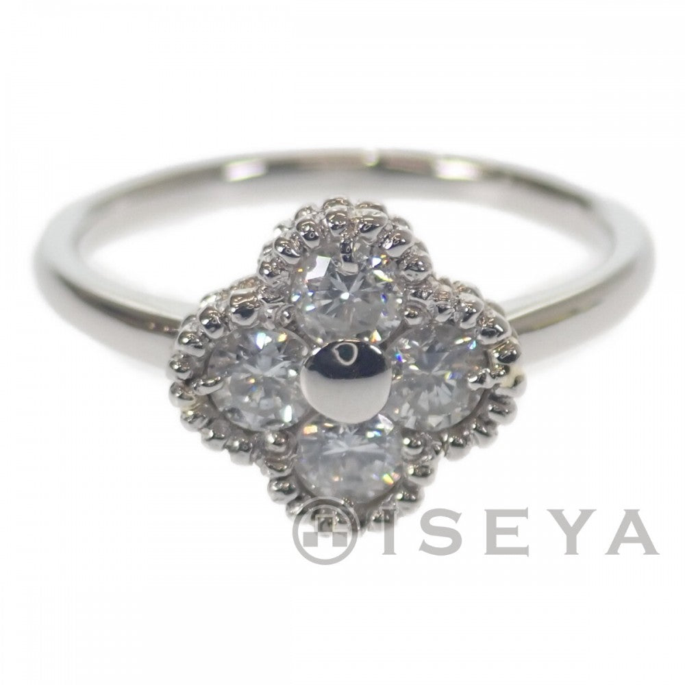 四つ葉のクローバー デザイン ジュエリー 12号 リング Pt900プラチナ ダイヤモンド レディース【中古】【Aランク】