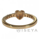 【中古】 デザインリング ハートモチーフ リング K18イエローゴールド 9号 ダイヤモンド 約9号 レディース【Aランク】