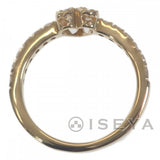 【中古】 デザインリング ハートモチーフ リング K18イエローゴールド 9号 ダイヤモンド 約9号 レディース【Aランク】