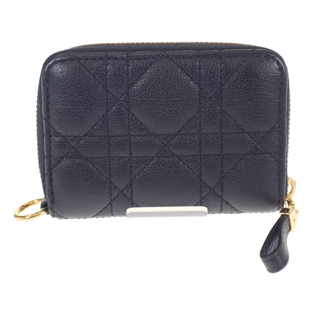 ディオール Dior デタッチャブルカードホルダー S5034UWHC_M900 カードケース カーフ ブラック ゴールド金具 レディース【中古】【ABランク】