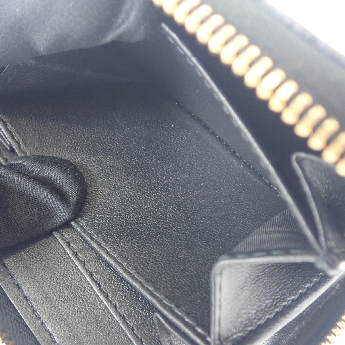 ディオール Dior デタッチャブルカードホルダー S5034UWHC_M900 カードケース カーフ ブラック ゴールド金具 レディース【中古】【ABランク】