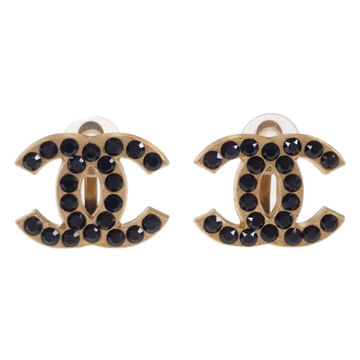 シャネル CHANEL ココマーク イヤリング メタル ラインストーン 