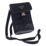 プラダ PRADA フォンケース スマホ 2ZH109 ショルダーバッグ ナイロン サフィアーノ ブラック レディース【中古】【Aランク】