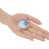 【中古】 K18 デザインジュエリー カメオ ブローチ K18イエローゴールド ネイビー ゴールド メノウ レディース【Aランク】