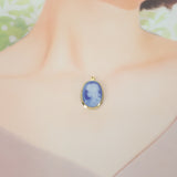 【中古】 K18 デザインジュエリー カメオ ブローチ K18イエローゴールド ブルー メノウ レディース【Aランク】