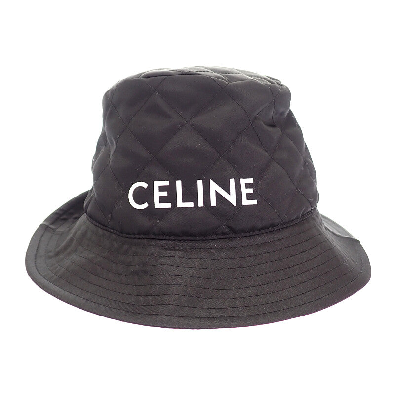 セリーヌ CELINE キルティング バケットハット M 2AUB0930C.38NO ハット ナイロン ブラック オレンジ メンズ レディース【中古】【ABランク】