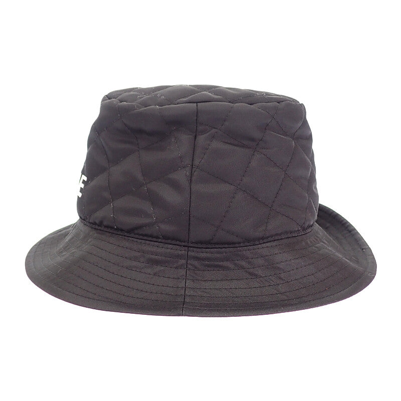 セリーヌ CELINE キルティング バケットハット M 2AUB0930C.38NO ハット ナイロン ブラック オレンジ メンズ レディース【中古】【ABランク】