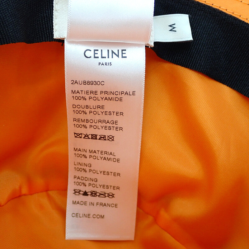 CELINE 思琳 菱格漁夫帽 M 2AUB0930C.38NO 帽子 尼龍 黑色 橘色 男士 女士【二手】【AB級】