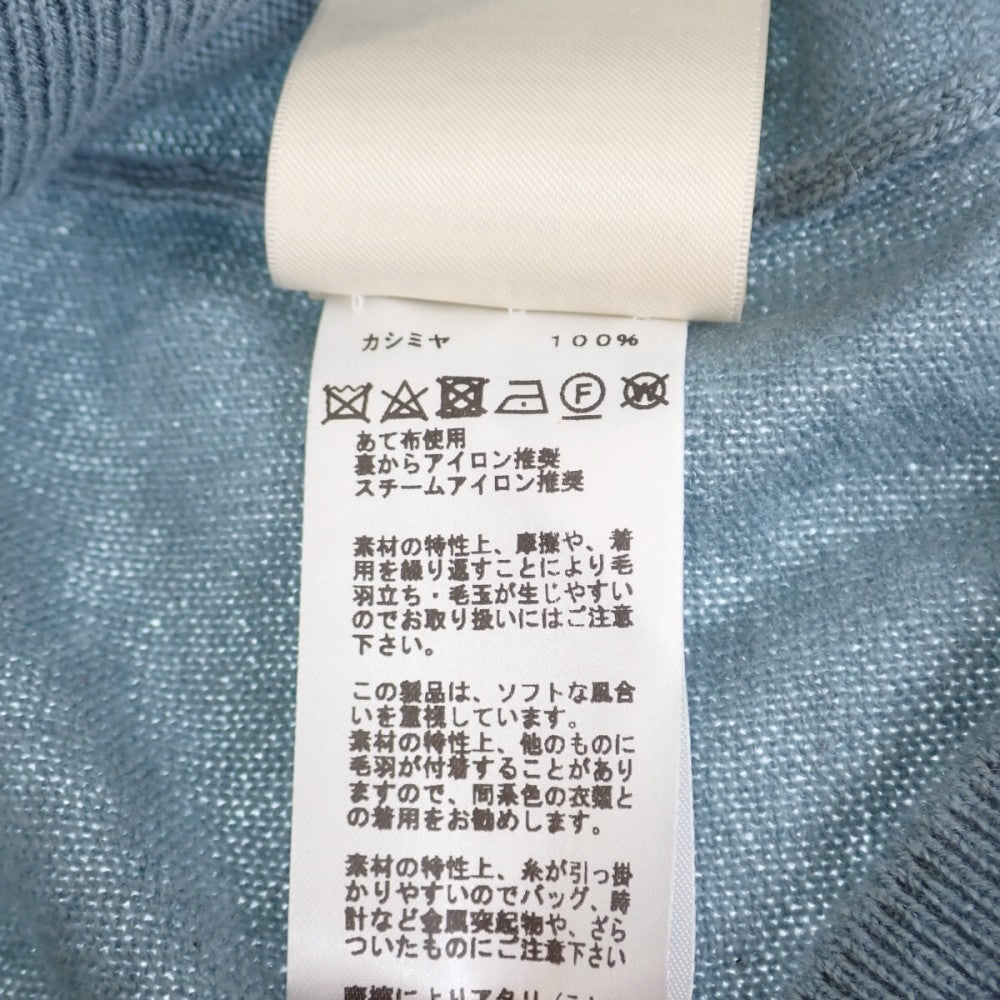 エルメス HERMES Hリフト ニット トップス 40 2H2663D1 半袖Tシャツ カシミヤ Bleu Lichen レディース【中古】【Aランク】