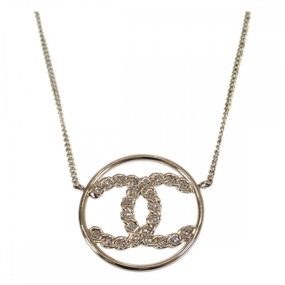 香奈兒 CHANEL CC 圓形墜飾項鍊 金屬 金色 男士 女士【中古品】【A級品】