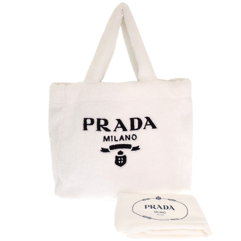プラダ PRADA テリー 1BG130 トートバッグ パイル ホワイト レディース 中古 Aランク - ISEYA ONLINE