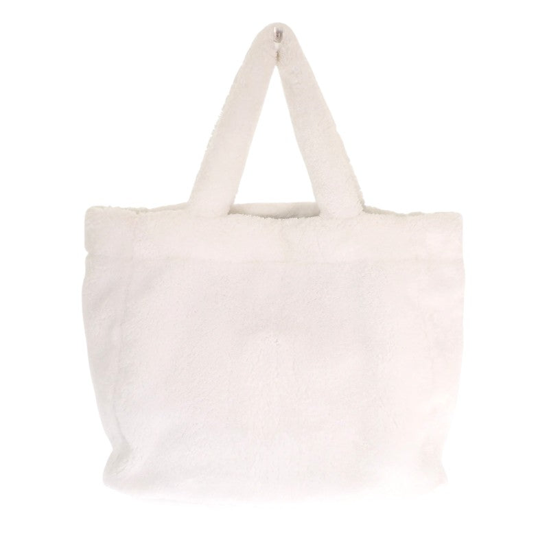 プラダ PRADA テリートートバッグ トライアングルロゴ 1BG130 トートバッグ パイル ホワイト レディース【中古】【Aランク】