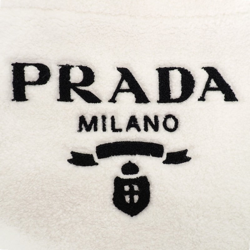 プラダ PRADA テリートートバッグ トライアングルロゴ 1BG130 トートバッグ パイル ホワイト レディース【中古】【Aランク】