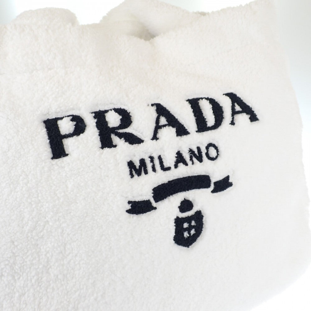 プラダ PRADA テリー 1BG130 トートバッグ パイル ホワイト レディース【中古】【Aランク】