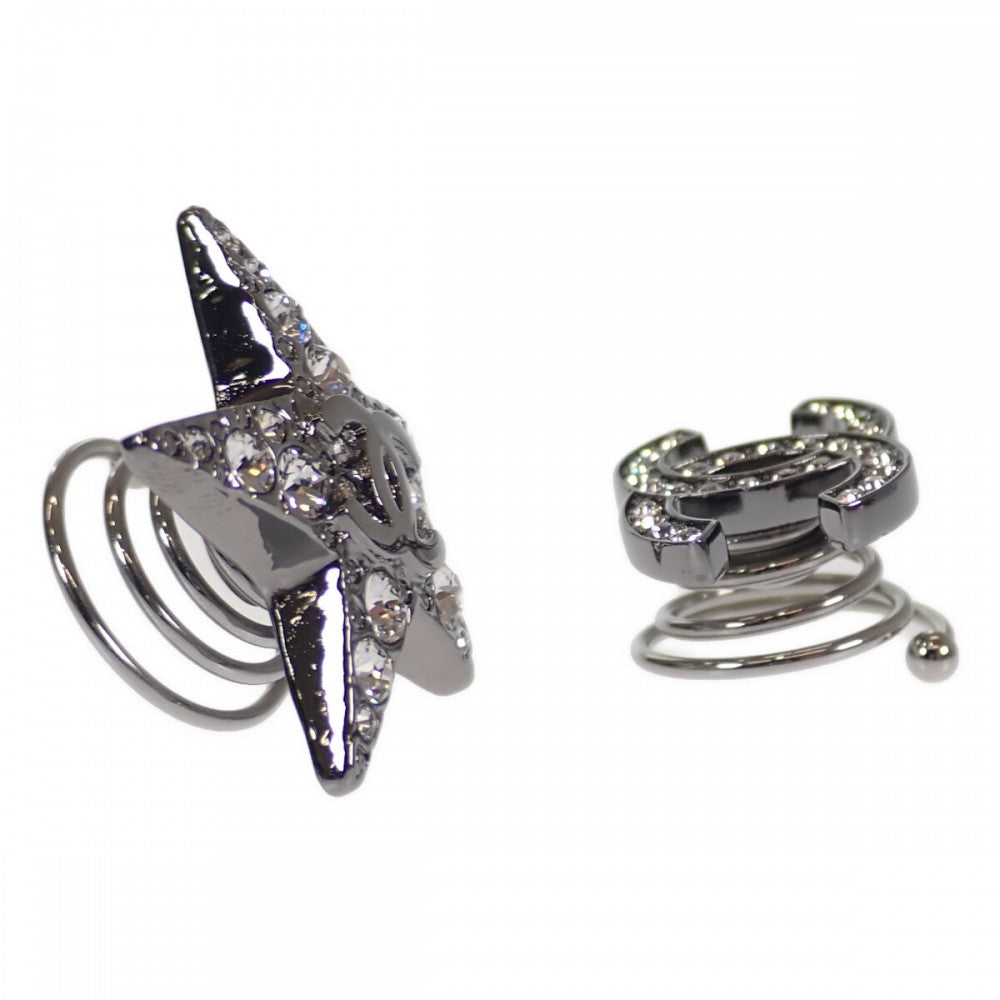 シャネル CHANEL ココマーク スター 2個セット ヘアアクセサリー GP ラインストーン シルバー レディース【中古】【Aランク】