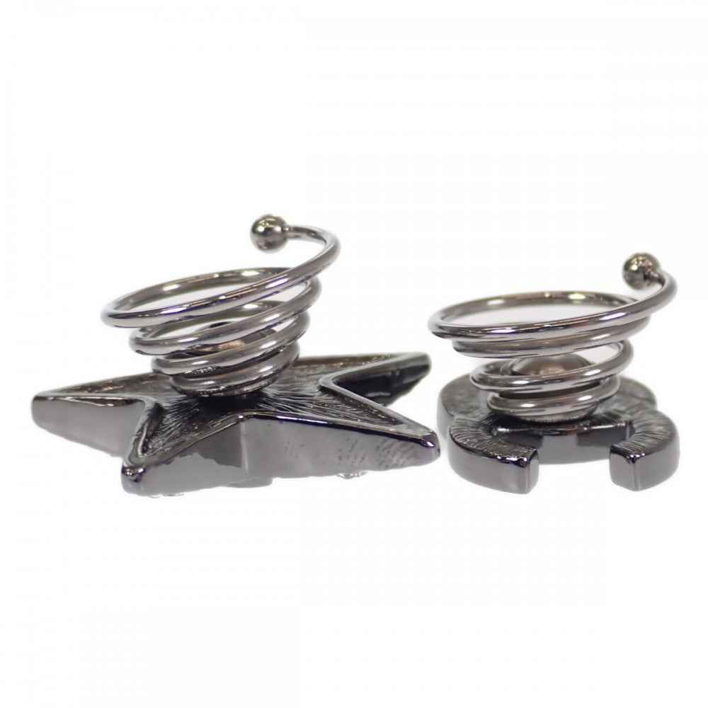 シャネル CHANEL ココマーク スター 2個セット ヘアアクセサリー GP ラインストーン シルバー レディース【中古】【Aランク】
